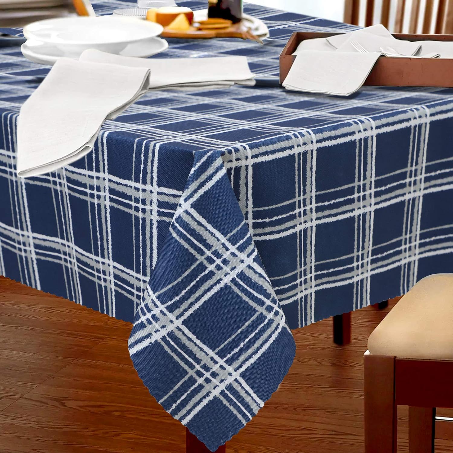 Joywell Rectangle Linen Tablecloth 55 x 102 Inch