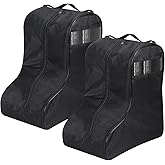 Clysee 2 Pcs Boot Bags for Cowboy Boots Portable Storage Bag for Travel Long Tube Shoes Bags Men Tall Shoe with Handle for Home Travel (Black)