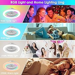 KAMLAM 24" Low Profile RGB Ceiling Fans with