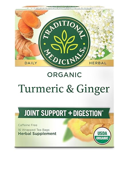 TRADITIONAL MEDICINALS ORGANIC, TURMERIC TEA WITH GINGER &...