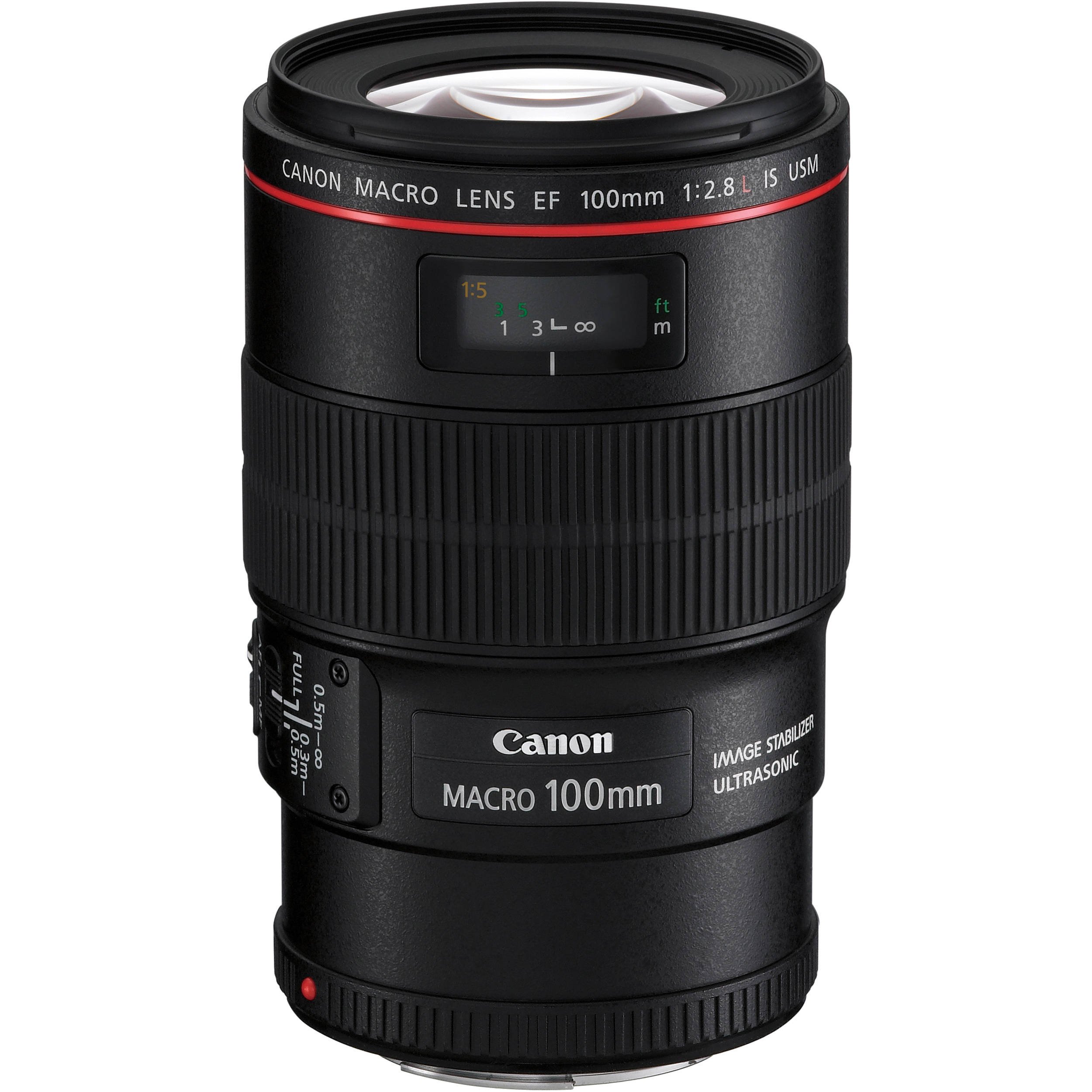 Canon EF 100mm f/2.8L Is USM Macro Lens for Canon Digital SLR Cameras, Lens Only, Black