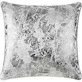 THE-TINOART Silver Grey Jacquard Throw Pillow Covers 20x20 Inch Luxury Metallic Silver Textured Decorative Pillow Covers for Sofa Couch Bedroom Home Decor