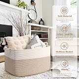 TIMEYARD Extra Large Storage Basket 85L Rectangle Cotton Rope Brown 60x40x35 cm view 2