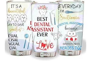 MEDROC Dental Assistant Tumbler Gifts - Stainless Steel 20oz, Funny Dental Assistant Accessories For Birthday Christmas, Dental Assistants Appreciation Week Gifts For Women Men Coffee Cups (TBDA14)