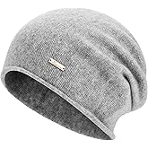 HAMUNI 100% Wool Slouchy Beanie, Warm Beanie Hats for Women Breathable Knitting Skull Beanies Cap for Spring Fall Winter