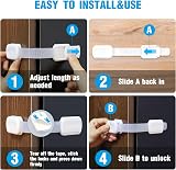 ECHOCUBE Cupboard Locks 10 Pack Adjustable Baby Proof Cabinet Locks White view 5