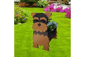 strolfay Yorkshire Dog Planter Plant Pots,Cute Garden Dog Flower Planter,Dog Planters Birthday Gifts for Women,Office,Indoor/Outdoor Decor(9.45 * 7.76 * 12.13in)