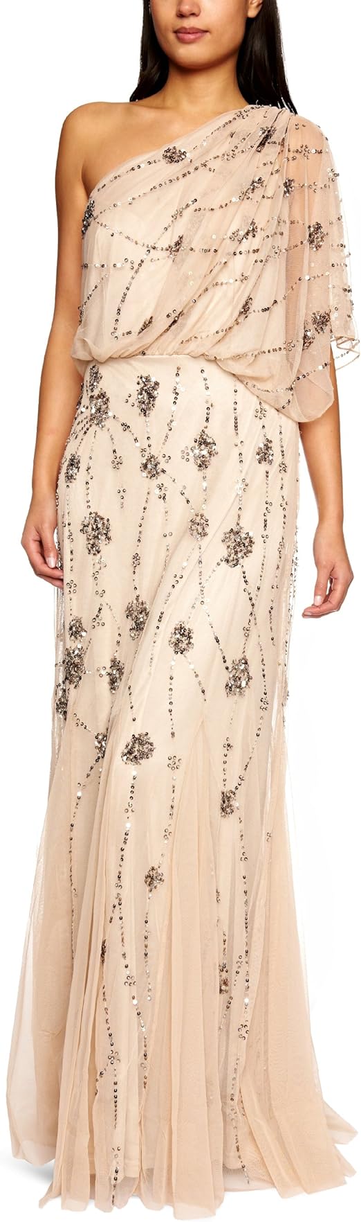 adrianna papell one shoulder gown