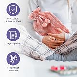 Volila 3.5L Extra Large Hot Water Bottle with Pink Faux Fur Cover view 7