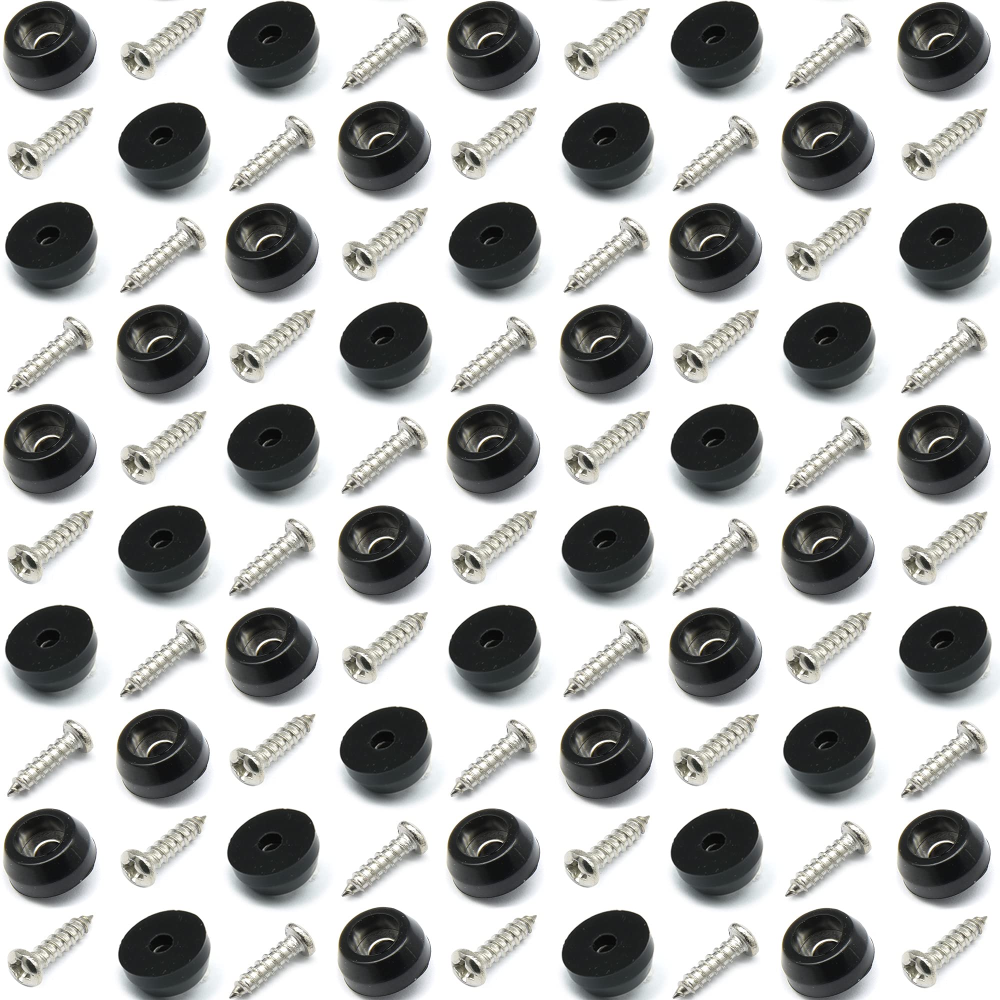 100 Small Round Rubber Feet with Screws - Chopping Boards Feet