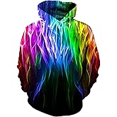 EOWJEED Unisex Novelty 3D Printed Hoodies Long Sleeve Sweatshirts for Men Women with Big Pockets