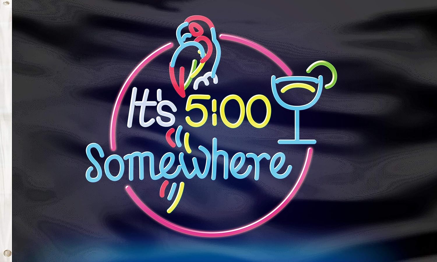 QOR Balance It's 5 O'Clock Somewhere Flag with 2 Brass Grommets,3x5 Ft Outdoor Sign House Banner Polyester Yard Lawn Outdoor Decor