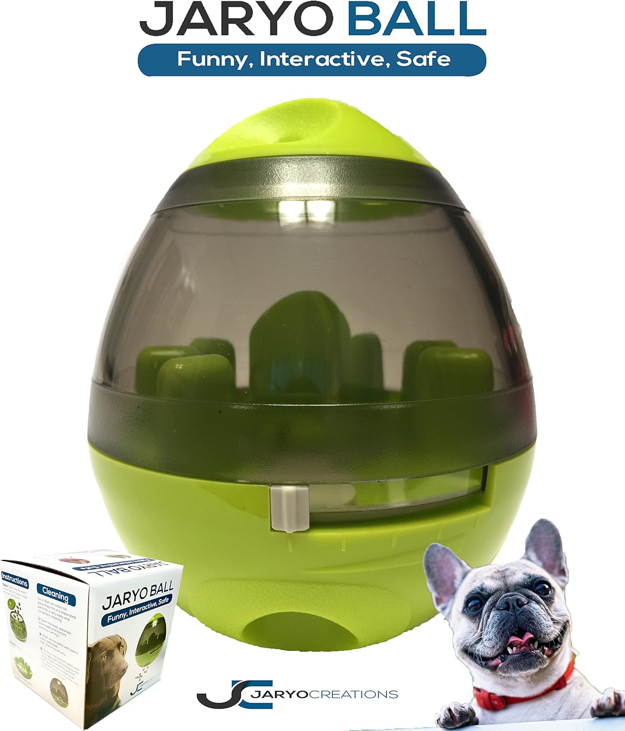 Jaryo Ball Treat and Food Dispensing Toy for Dogs and