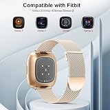 Higgs Strap for Versa 3/4 Sense 2 Rose Gold Mesh Magnetic Band view 5