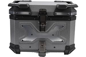45L Motorcycle Top Case with Security Lock Aluminum Alloy Quick Release Waterproofing Trunk Top Box for Helmet Luggage