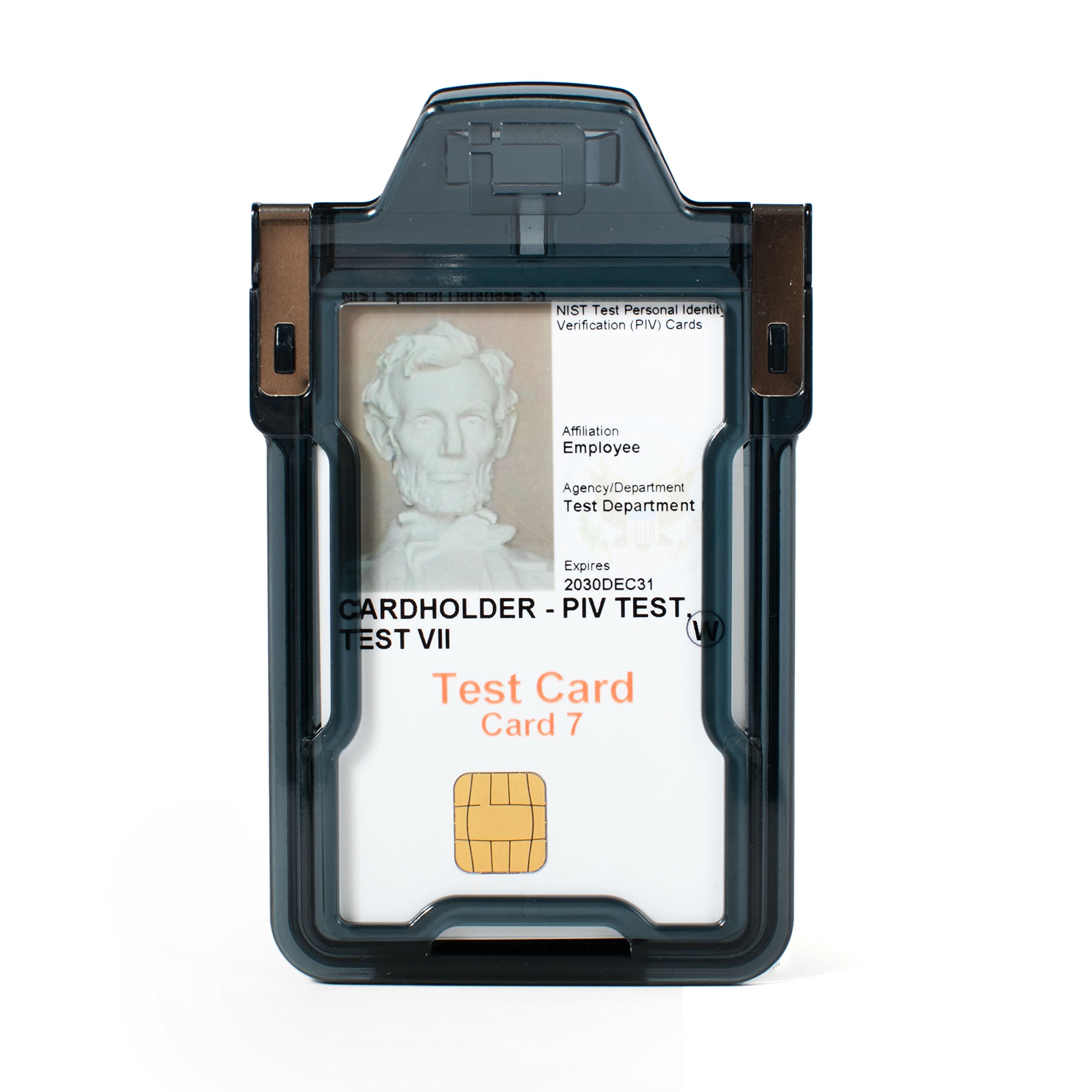 Identity Stronghold Secure RFID Badge Holder for 1 Card Heavy Duty