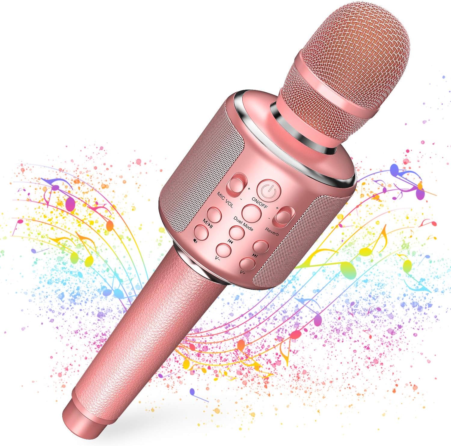 Wireless Bluetooth Karaoke Microphone,4In1 Leather