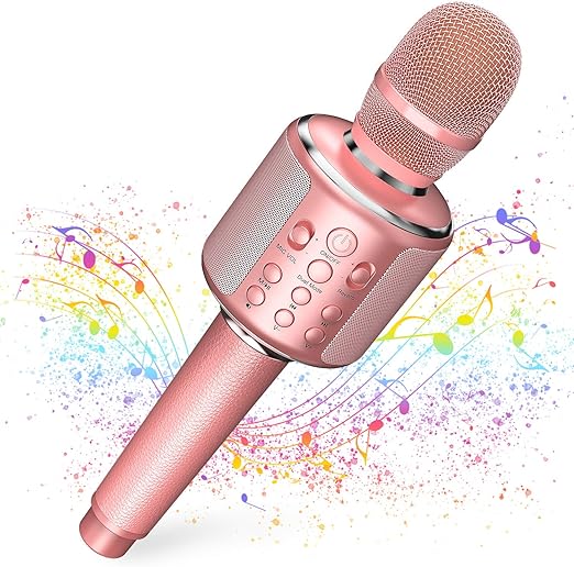 Wireless Bluetooth Karaoke Microphone,4In1 Leather