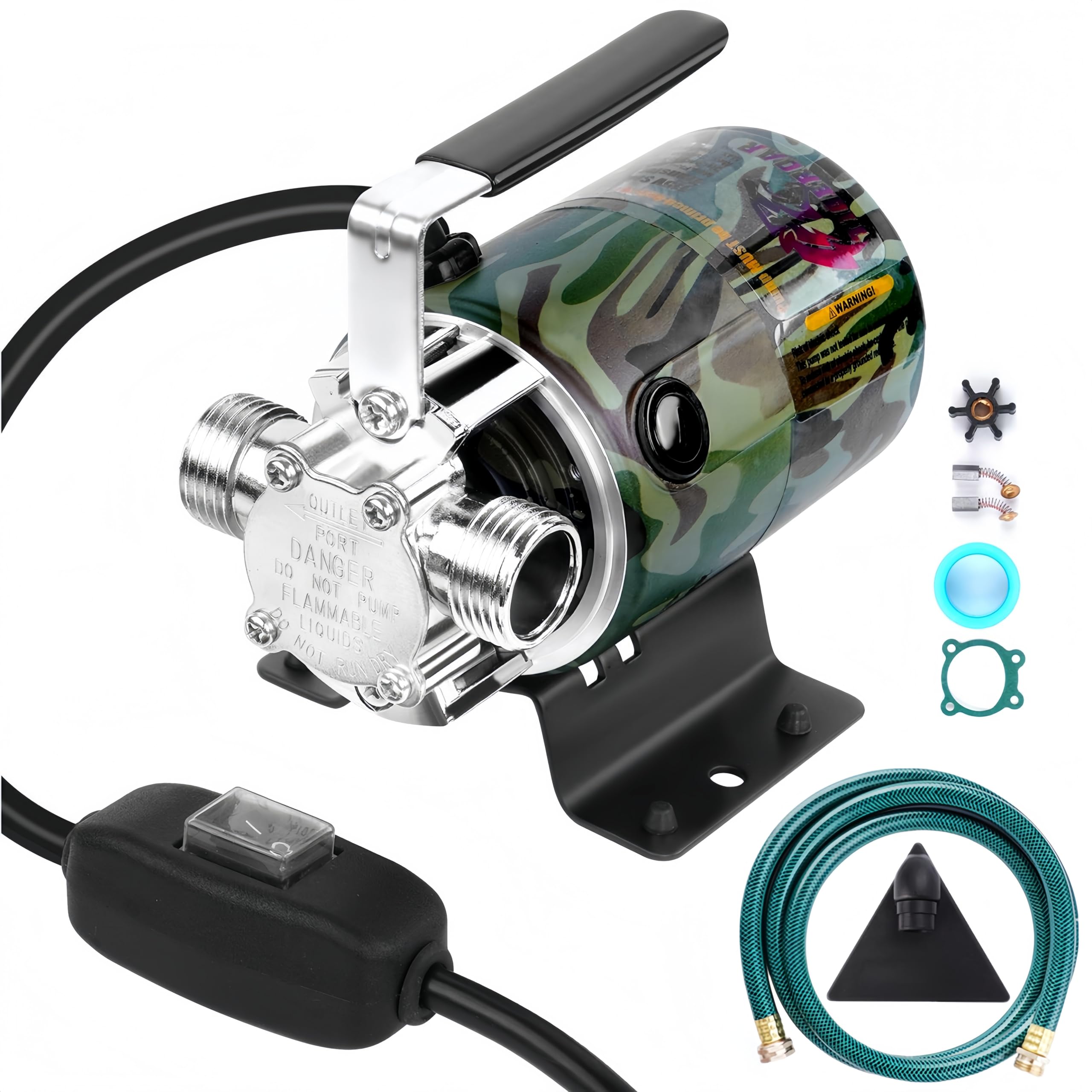 Photo 1 of TIGEROAR Water Transfer Pump 115V With Switch 330 GPH Utility Pump 0.1HP Pool Pump Lightweight Portable with 6 ft. Hose and 3/4 in. Ports for Water Draining
