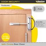 Burg-Wächter Spring Loaded Adjustable Auto Closing Door Closer Satin Chrome view 2