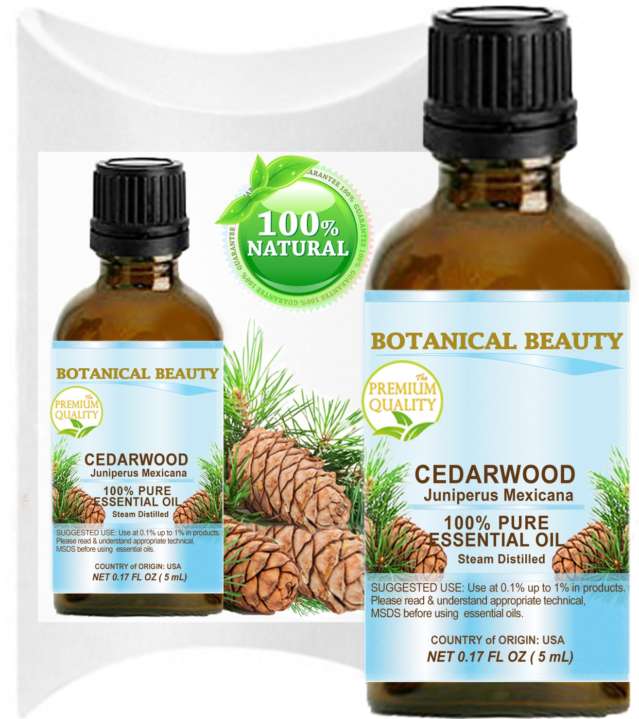 CEDARWOOD ESSENTIAL OIL. 100% Pure Therapeutic Grade, Premium Quality, Undiluted. 0.17 Fl.oz.- 5 ml. (0.17 Fl.oz- 5 ml.)