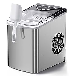 Silonn Countertop Ice Maker, 9 Ice Cubes in 6