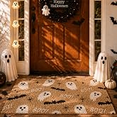 Ceenna Halloween Ghost Doormat Outdoor 16 x 28in Spooky Ghost Welcome Mat | Funny Halloween Boo Bat Doormat Non Slip Ghost Coir Front Door Mat Halloween Entrance Rug for Outside Front Porch Decor
