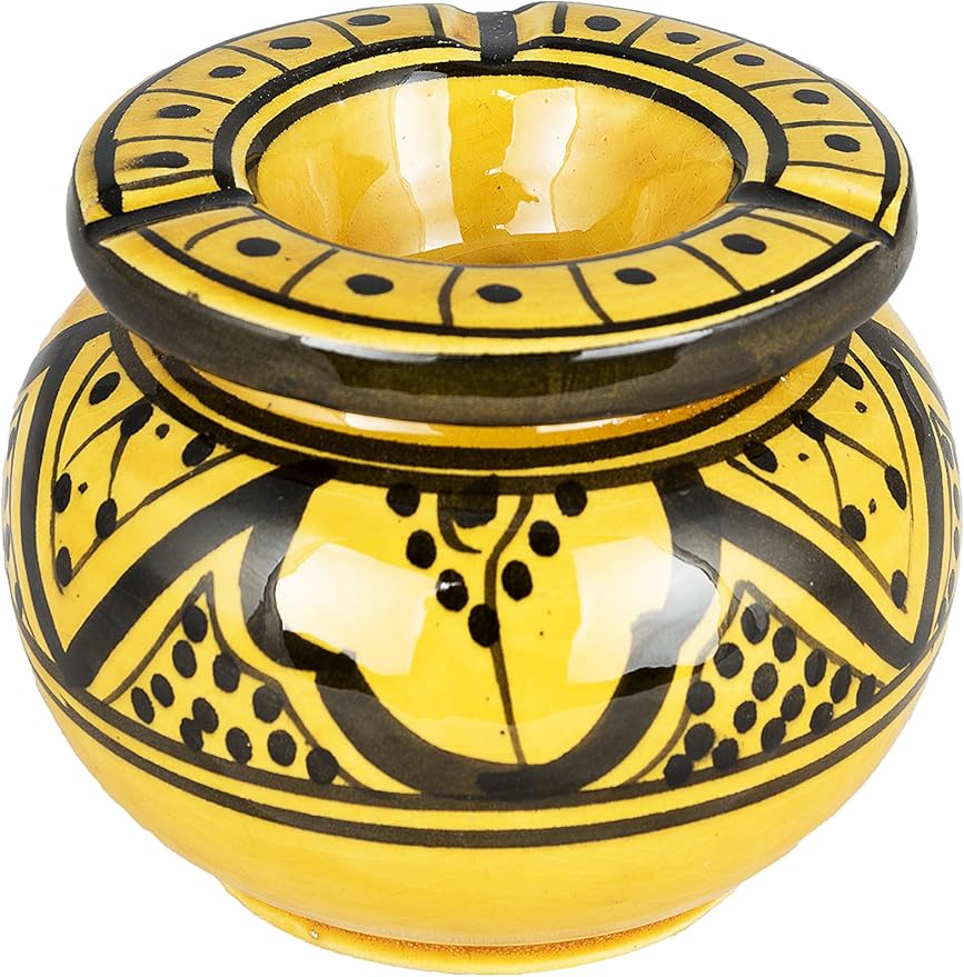 Orientalischer Aschenbecher Mit Deckel - Marokkanische Keramik Windaschenbecher Pink