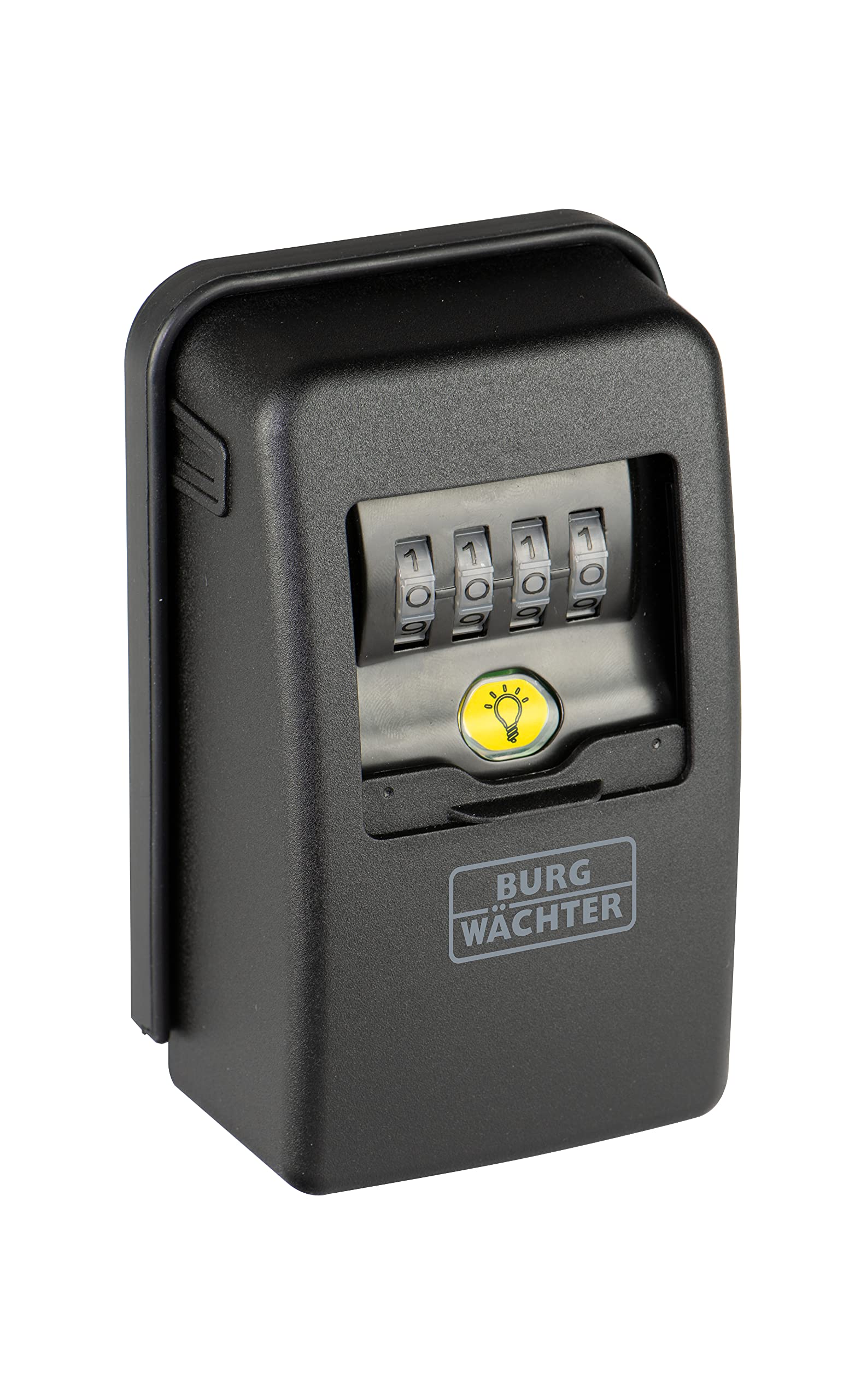 BURG-WÄCHTER Key Safe with 4 Digit Combination Code for Exterior and Interior Magnetic Illuminated Security Wall Mounted Key Safe 60L SB Black