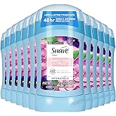 Suave Antiperspirant Deodorant For Women, Invisible, Underarm Deodorant, 48hr Odor & Wetness Protection, Sweet Pea & Violet Fragrance, Sensitive Skin Deodorant Solid Stick, 1.2 oz (12 Bulk Pack)