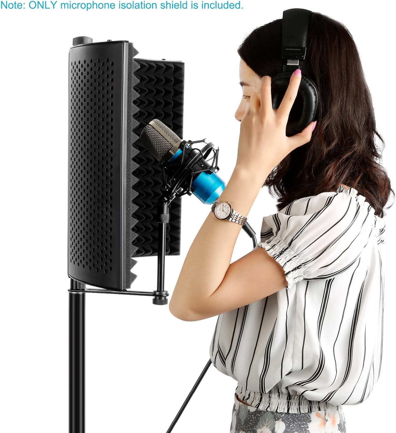 Neewer Professional Studio Recording Microphone Isolation Shield. High Density Absorbent Foam is Used to Filter Vocal. Compatible with Blue Yeti and Any Condenser Microphone Recording Equipment: Musical Instruments