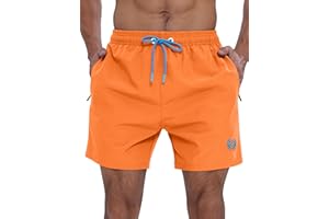 APTRO Men's Swim Shorts Swim Trunks 5" Quick Dry Bathing Suits Swimwear with Zipper Pockets