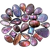 Aemmbriluxe™ Natural Gemstone Cabochon 100 Cts (3 to 5 Pcs) Loose Gemstone Flat Back Mix A+ Quality For Crafts & DIY, Jewelry Making, Healing Chakra, Birthstone, Wire Wrapping Crystals