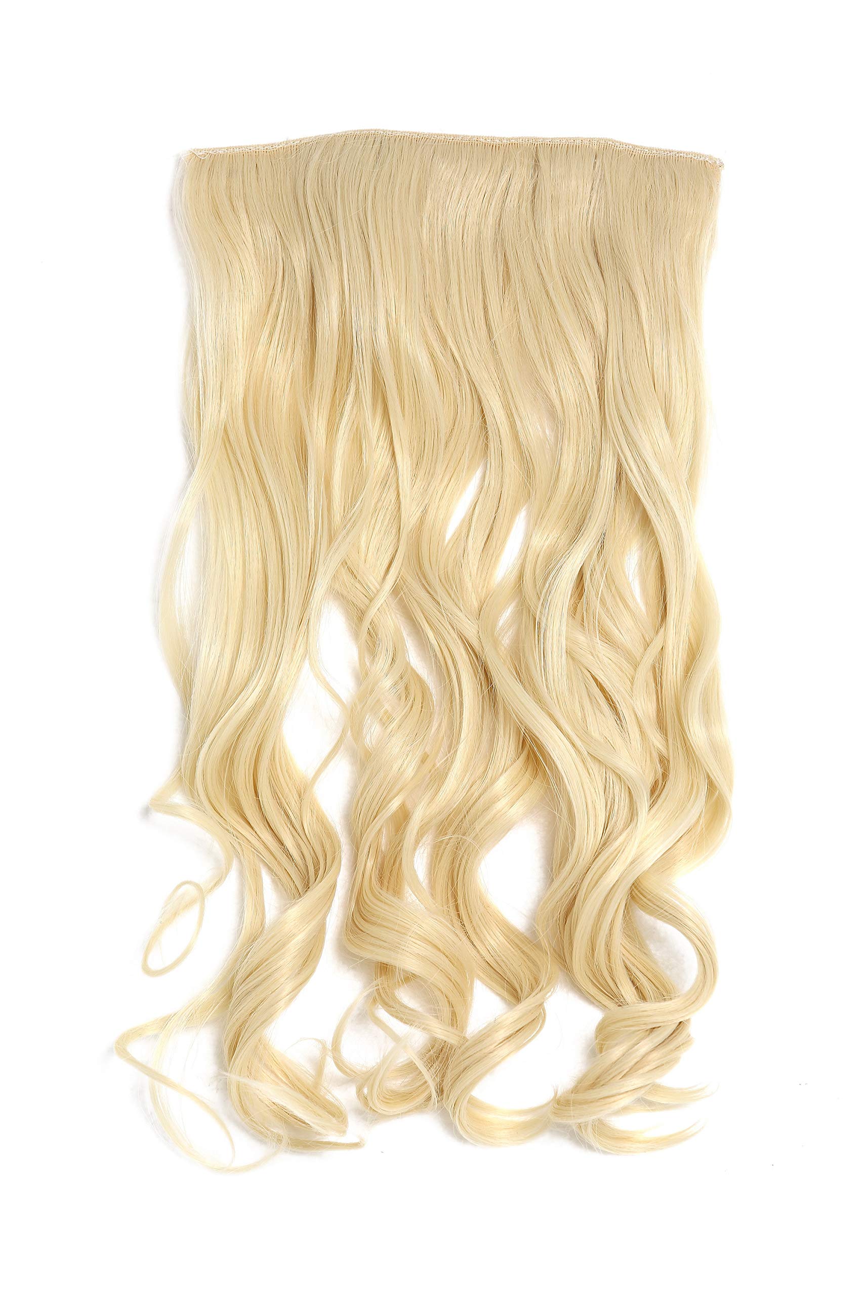 WIG ME UP - YZF-3180-86 Hairpiece Halfwig (half wig) 5 Microclip Clip-In Extension wide full back of head long curled curls light blonde