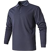 UTWGN Men's Long Sleeve Polo Shirt Quick-Dry Performance Tactical Golf Shirts Regular-fit Jersey Tennis Shirt