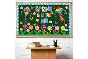73 Pcs Spring Bulletin Board Decorations Set Spring Is In The Air Paper Cutouts Flower Kite Bulletin Boards Colorful Floral B