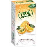 True Orange Sugar Free Drink Mix Packets, Water Enhancer, 100 ct | Fresh-squeezed taste, non-GMO, gluten free, zero calories, mix in water, iced tea, cocktails, recipes &amp; seasonings