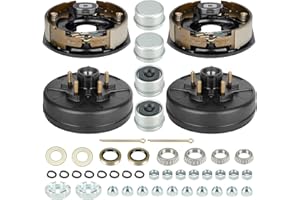 Aeagle 5 on 4.5" Bolt Circle Drum Kits with 10" X 2-1/4" Self-Adjusting Electric Brake Passenger & Driving Side for 3500lbs T