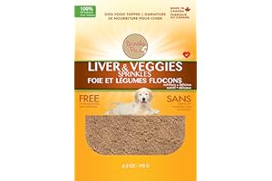 Sprinkles & Paws Liver and Veggies Dog Food Topper | Made in Canada in Healthy Powder Form | Beef Liver Powder for Dogs | Hel