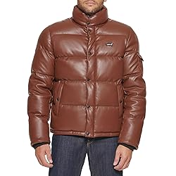 Levi's Men's Bubble Puffer, Saddle Faux