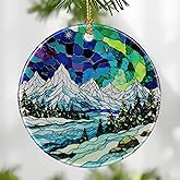Mountain Landscape Ornament, Christmas Ornament – Christmas Tree Decor, Holiday Decoration, Stocking Stuffer, Festive Gift Idea, Gifts for Nature Lover, Mountain Lover, Friends, and Family