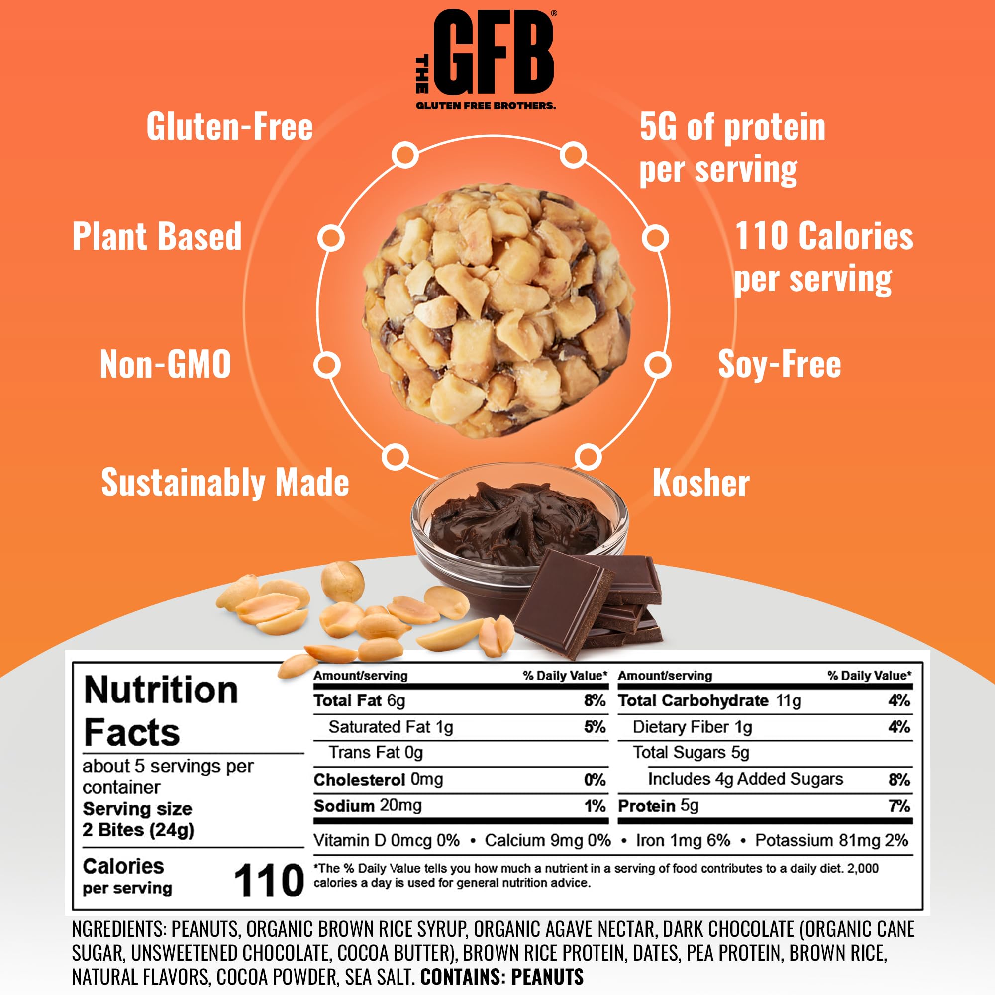 The GFB Variety Pack Protein Bites - Gluten Free, Plant Based, Non GMO, Sustainably Made – Ridiculously Tasty, Healthy, Vegan, Protein Energy Balls, 4 oz (6 Count)