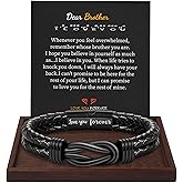 BTYSUN Gifts for Men, Valentines Day Gifts for Him Boyfriend Husband Teens Leather Bracelets for Men I Love You Gifts Infinity Cuff Bracelets Birthday Gift for Son Grandson Dad Fathers Day Gift