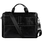 Time Resistance Leather Briefcase - Italian Handmade Leather Laptop Bag - Handbag for Men and Women