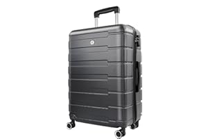 LUMINATERY Luggage 28 inch, Hardside PC+ABS Suitcase Set with Spinner Wheels, Lightweight Travel Carry-on and Checked Luggage, Black
