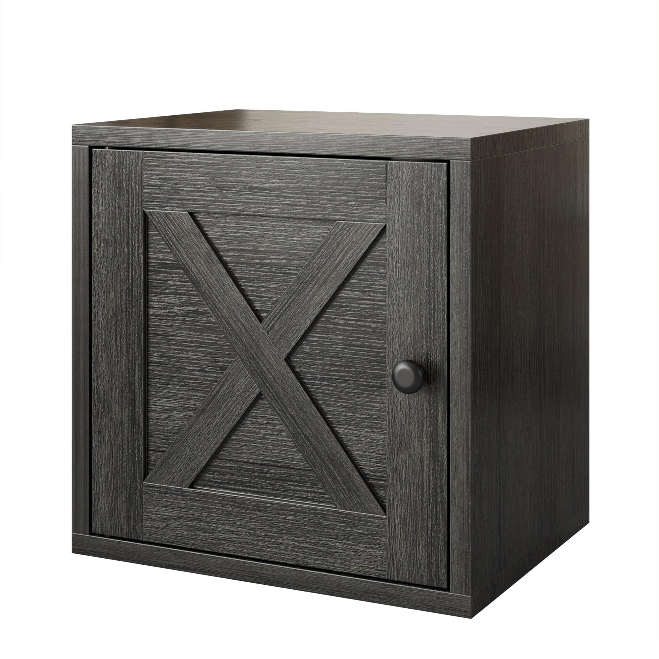 Photo 1 of FUSUNBAO Magic DIY Cube Storage Organizer Stackable Cubes for Home Books Clothes Toy-Modular Cubby Storage System-Office Cubical-Bookcase Closet (French Oak,Door Cube)