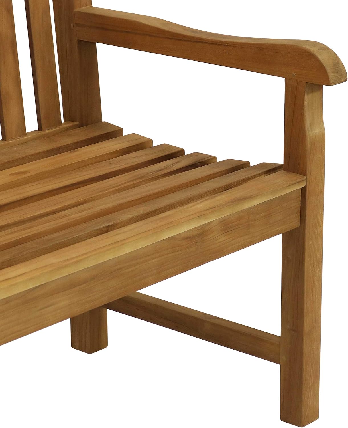 teak potting bench on Mission Style 59 Inches Long Deck Garden Sunnydaze Solid Teak Outdoor Bench Patio Terrace Or Backyard Light Brown Wood Stain Finish Lawn Benches Com Patio Lawn Garden