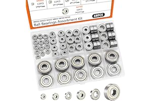 Dianrui 68 PCS 693ZZ/ 623ZZ/ 624ZZ/ 685ZZ/ 687ZZ/ 627ZZ Ball Bearings Assortment Kit, Small Bearings Carbon Steel Deep Groove Bearing, for Furniture Wheel, Roller Skates, 3D Printing and ect —6 Size