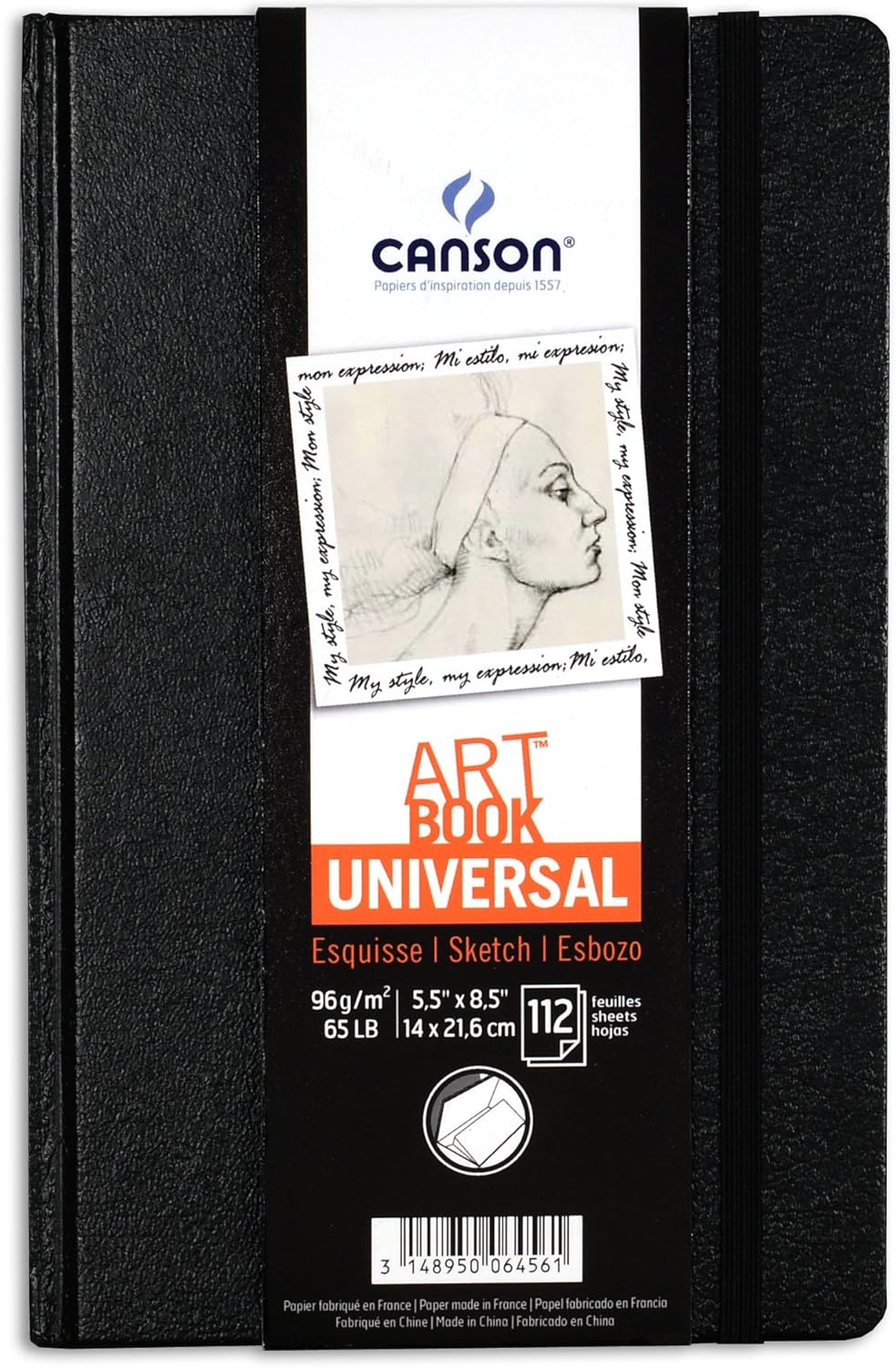 Canson ArtBook UNIVERSAL 14x21.6cm black sketchbook including 112