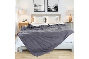 YAKEE Electric Blanket Full Size 72"x 84", Large Heated Blanket, Soft Warm Heating Blanket, 5 Heating Levels and 10 Hours Auto-Shut-Off, Machine Washable, Light Grey